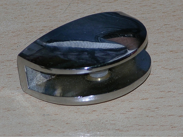 Полкодержатель закругленный для крепления полок к стене (толщина стекла 4-6 мм.) хром/ матовый /золото